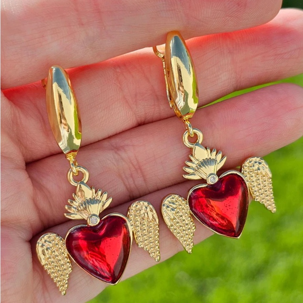 18k gold plated Heart earrings